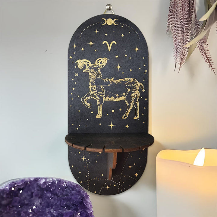 Olivenorma Mensola in cristallo ovale Boho nera in legno - 9 - image 8