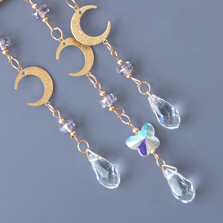 Carillon acchiappasole a vento con quarzo fragola Olivenorma e luna curativa con albero della vita - image 3