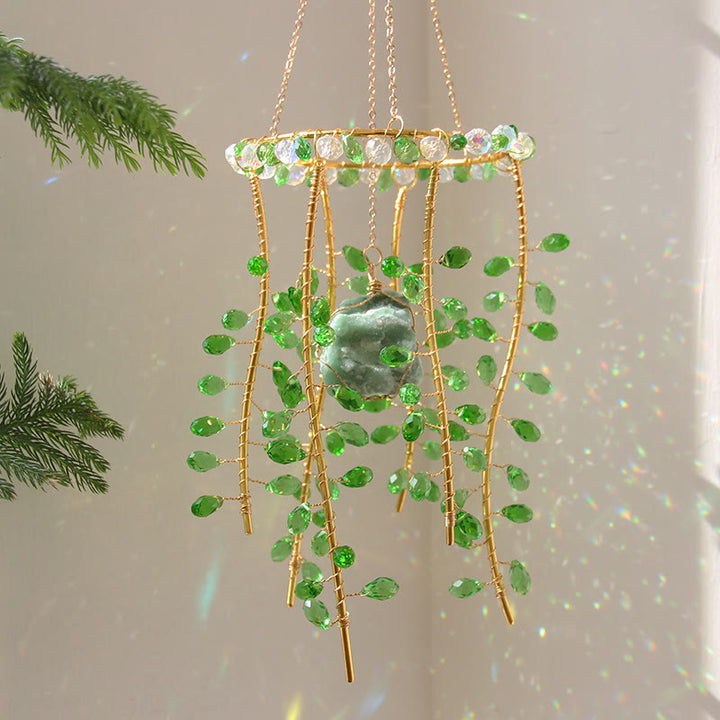 Olivenorma Campanello eolico acchiappasole in avventurina verde naturale Willow Branch - Avventurina verde - image 1