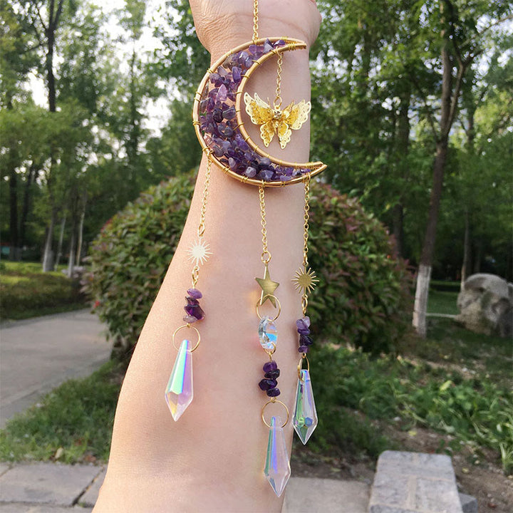 Olivenorma - Campanello eolico acchiappasole con schegge di cristallo naturale - Ametista - image 5