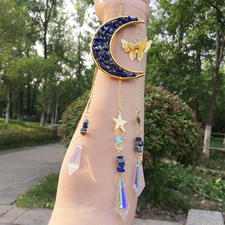 Olivenorma - Campanello eolico acchiappasole con schegge di cristallo naturale - Lapislazzuli - image 9