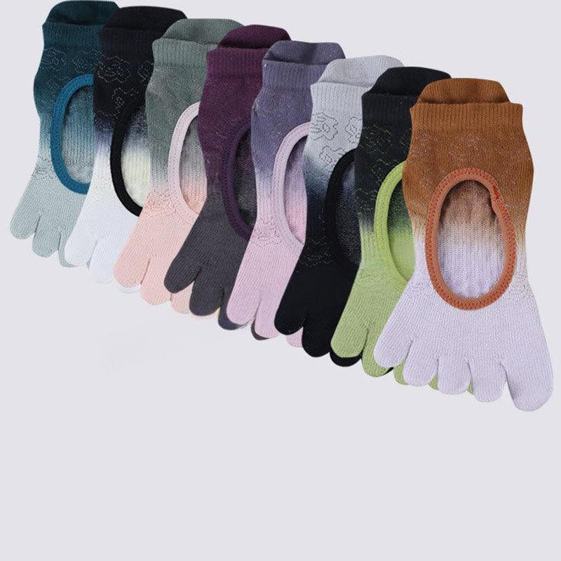 Calzini da yoga Olivenorma Five-Toe Gradient Colors senza schienale - Ogni colore - 8 paia (una coppia di ogni colore) - image 11