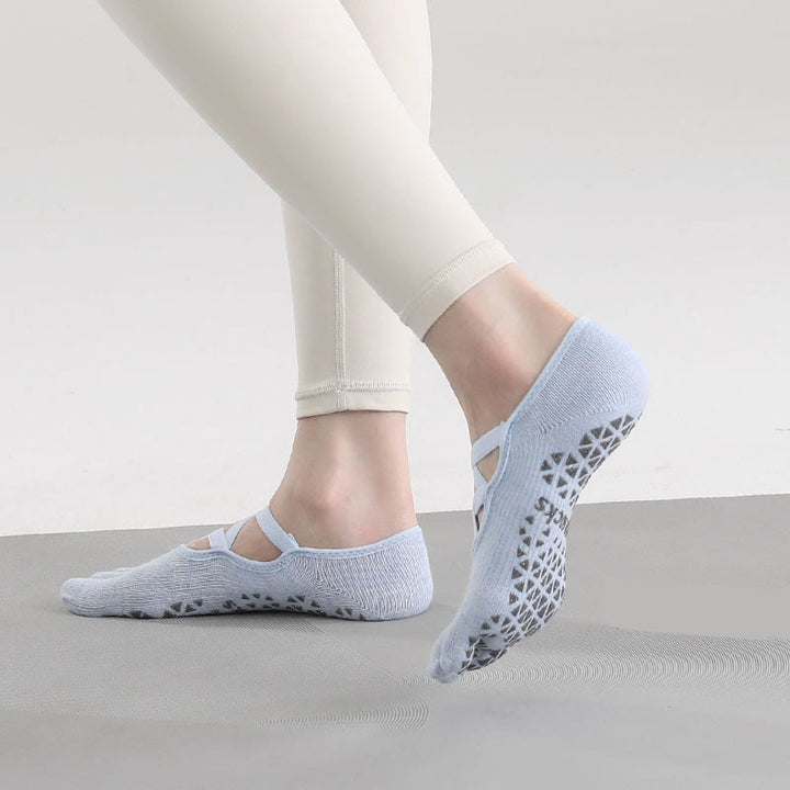 Calzini da yoga Olivenorma con cinturino antiscivolo a cinque dita - Azzurro cielo - 2 paia - image 7