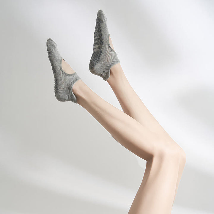 Calze Olivenorma antiscivolo con separazione delle dita, in cotone traspirante e comfort, senza tallone, per sport e yoga. - Grigio - 10 paia - image 3