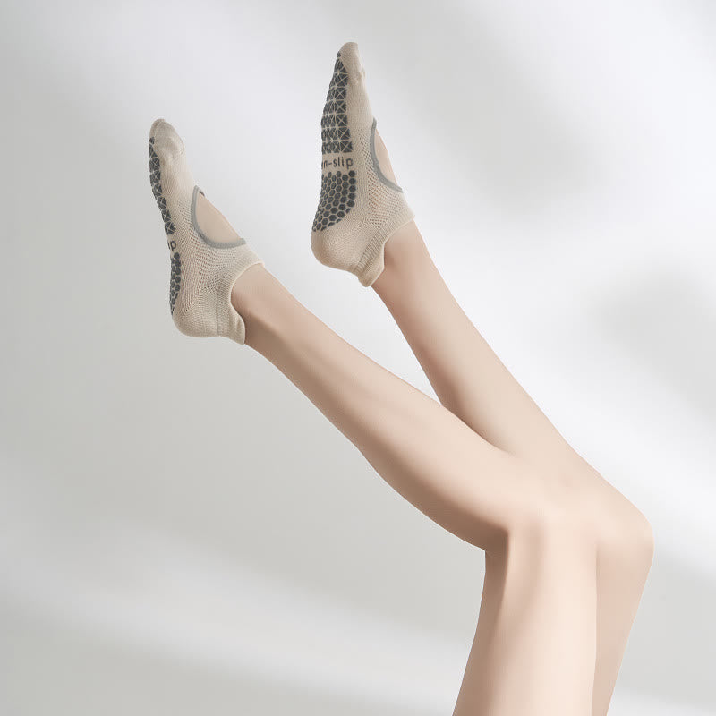 Calzini sportivi antiscivolo Olivenorma Five-Toe senza schienale alla caviglia per yoga - Bianco crema - 7 paia (una coppia di ogni colore) - image 1