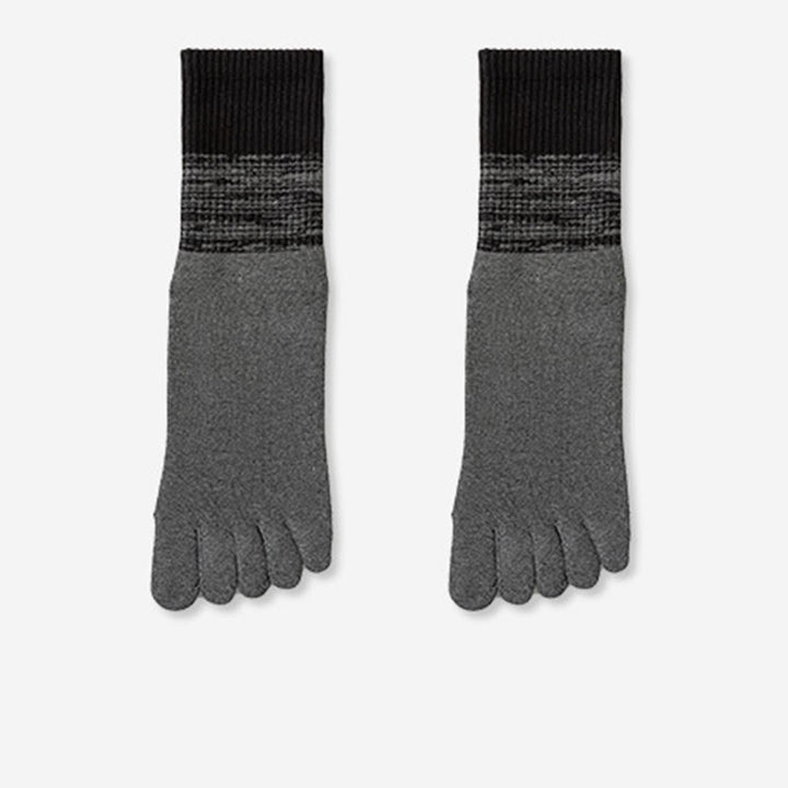 Calze Olivenorma traspiranti con separazione delle dita, antiscivolo, per Pilates, Barre, allenamento, con sfumatura a cinque dita, calze yoga a metà polpaccio - Grigio - 10 paia - image 10