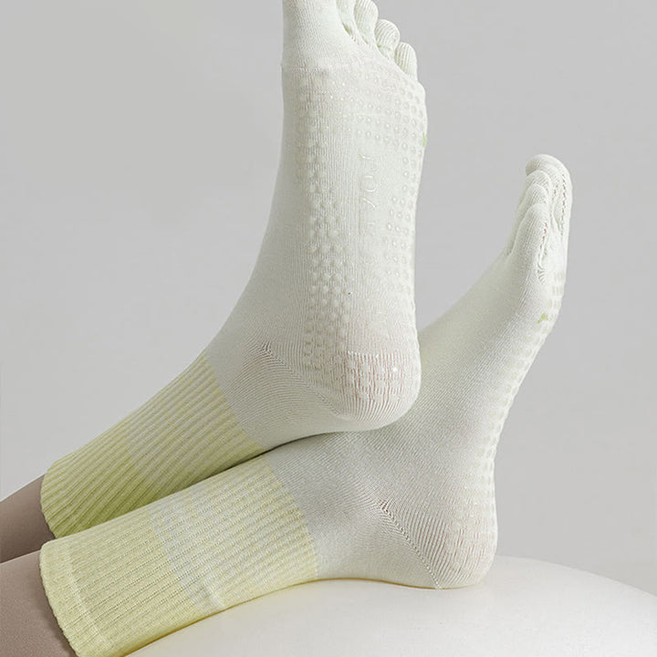 Calze Olivenorma traspiranti con separazione delle dita, antiscivolo, per Pilates, Barre, allenamento, con sfumatura a cinque dita, calze yoga a metà polpaccio - image 8