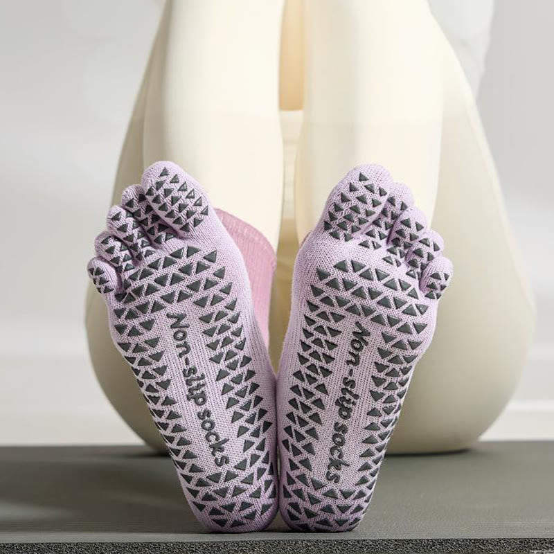 Calzini sportivi e yoga antiscivolo con tintura a cinque dita Olivenorma - Ogni colore - 2 paia - image 0