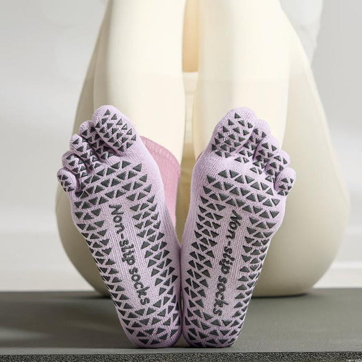 Calzini sportivi e yoga antiscivolo con tintura a cinque dita Olivenorma - Ogni colore - 2 paia - image 0