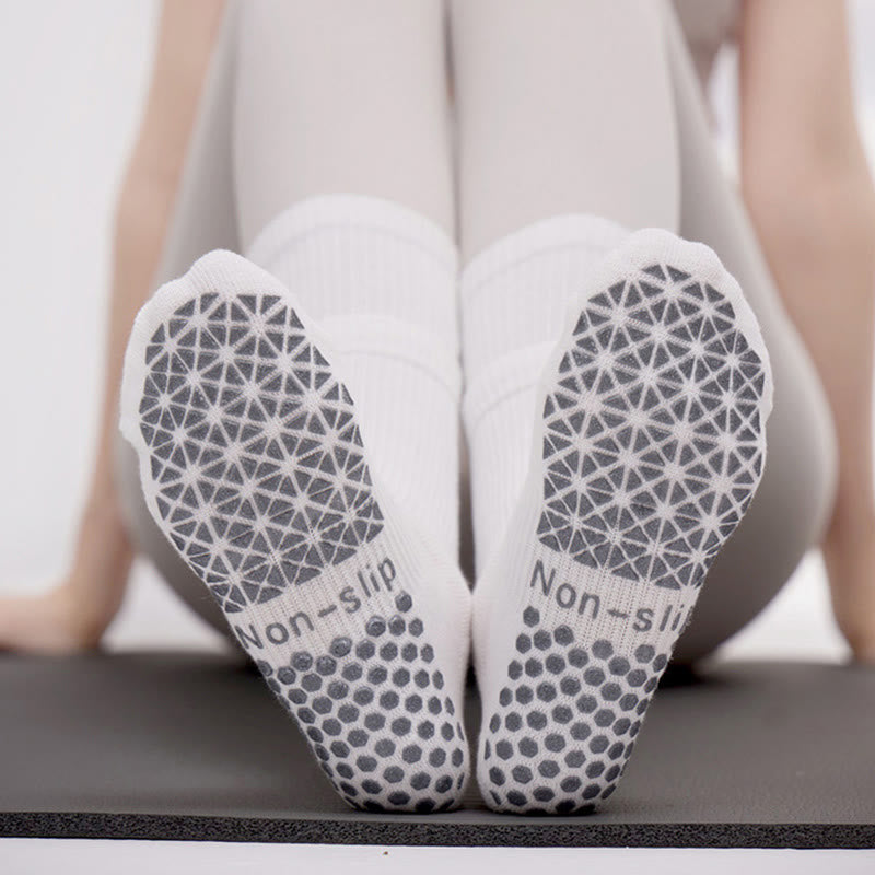 Calzini da yoga antiscivolo Olivenorma a doppio strato a metà polpaccio - image 3