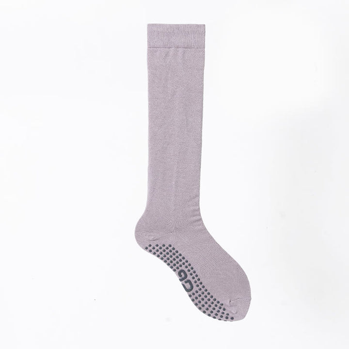 Calze Olivenorma a tinta unita, lunghezza al polpaccio, antiscivolo, per Pilates, Barre, Fitness, con supporto confortevole e traspirante in cotone, ideali per yoga. - Grigio loto viola - 10 paia - image 18
