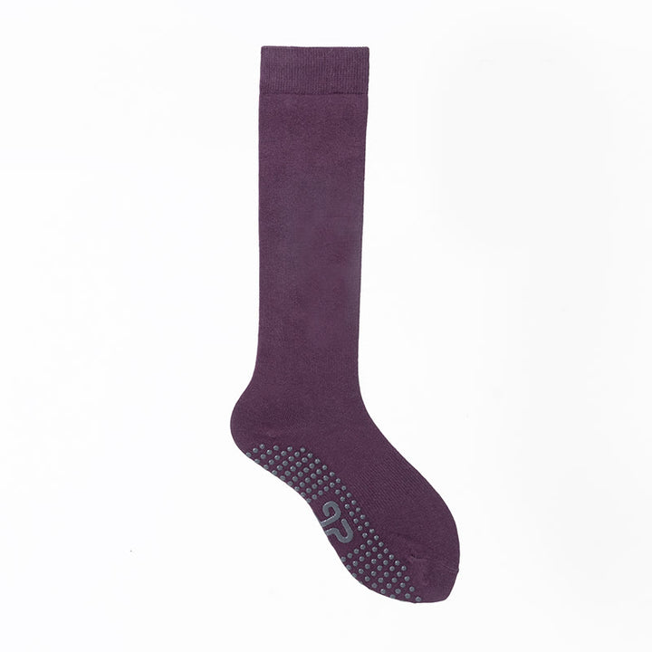 Calze Olivenorma a tinta unita, lunghezza al polpaccio, antiscivolo, per Pilates, Barre, Fitness, con supporto confortevole e traspirante in cotone, ideali per yoga. - Viola intenso - 10 paia - image 20