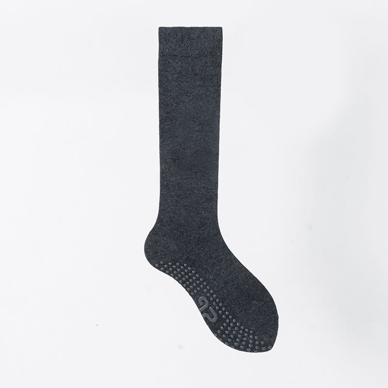 Calze Olivenorma a tinta unita, lunghezza al polpaccio, antiscivolo, per Pilates, Barre, Fitness, con supporto confortevole e traspirante in cotone, ideali per yoga. - Grigio scuro - 10 paia - image 6