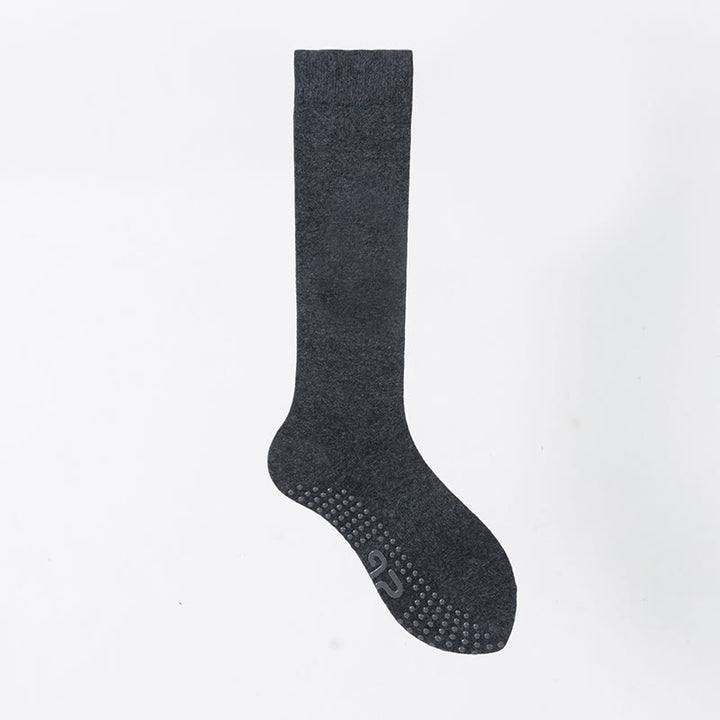 Calze Olivenorma a tinta unita, lunghezza al polpaccio, antiscivolo, per Pilates, Barre, Fitness, con supporto confortevole e traspirante in cotone, ideali per yoga. - Grigio scuro - 10 paia - image 6