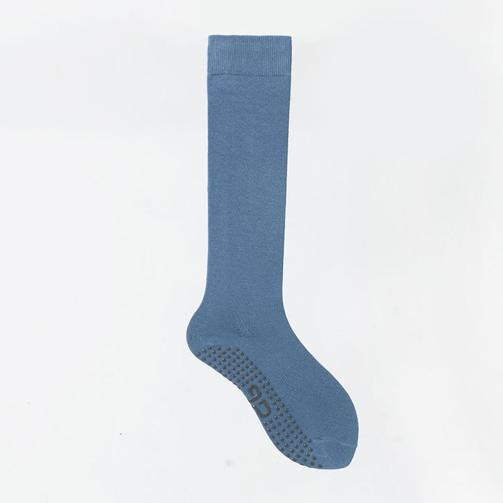 Calze Olivenorma a tinta unita, lunghezza al polpaccio, antiscivolo, per Pilates, Barre, Fitness, con supporto confortevole e traspirante in cotone, ideali per yoga. - Blu nebbia - 10 paia - image 14