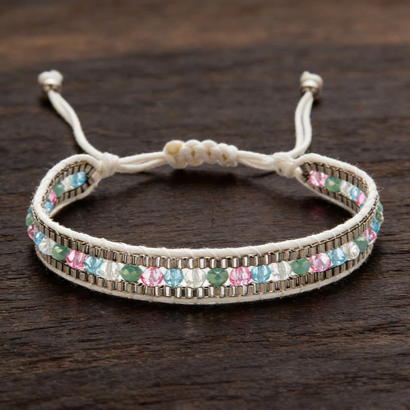 Bracciale intrecciato multistrato con perline di cristallo colorate Olivenorma - Stile-4 - image 4