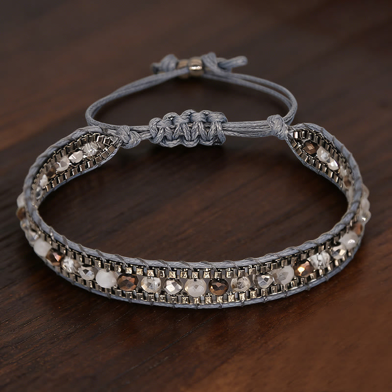 Bracciale intrecciato multistrato con perline di cristallo colorate Olivenorma - Stile-3 - image 3