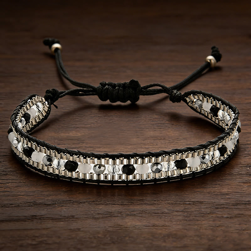 Bracciale intrecciato multistrato con perline di cristallo colorate Olivenorma - Stile-8 - image 8