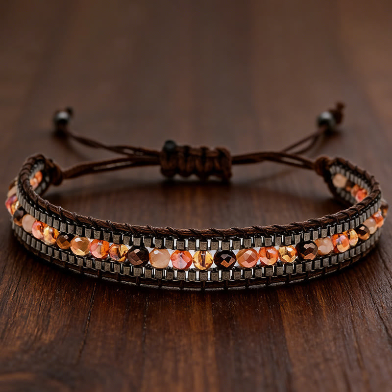 Bracciale intrecciato multistrato con perline di cristallo colorate Olivenorma - Stile-5 - image 5