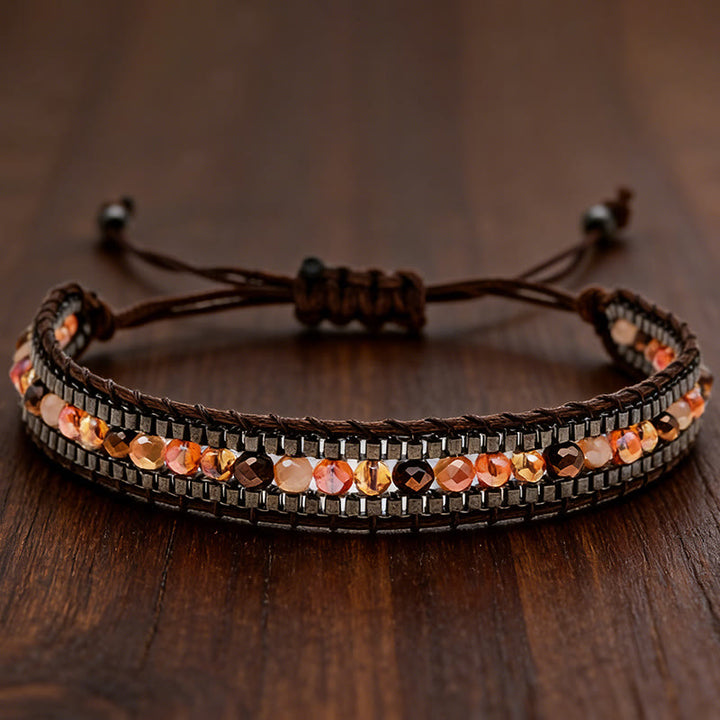 Bracciale intrecciato multistrato con perline di cristallo colorate Olivenorma - Stile-5 - image 5