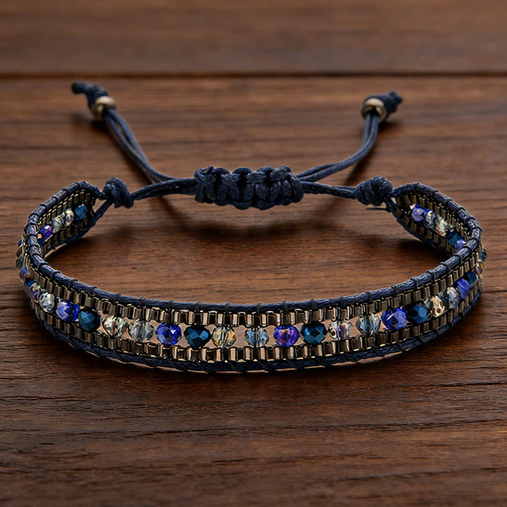 Bracciale intrecciato multistrato con perline di cristallo colorate Olivenorma - Stile-9 - image 9