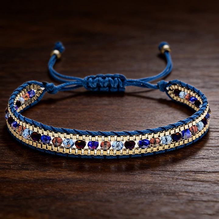 Bracciale intrecciato multistrato con perline di cristallo colorate Olivenorma - Stile-10 - image 10