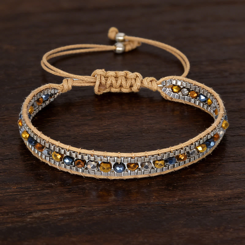 Bracciale intrecciato multistrato con perline di cristallo colorate Olivenorma - Stile-2 - image 2