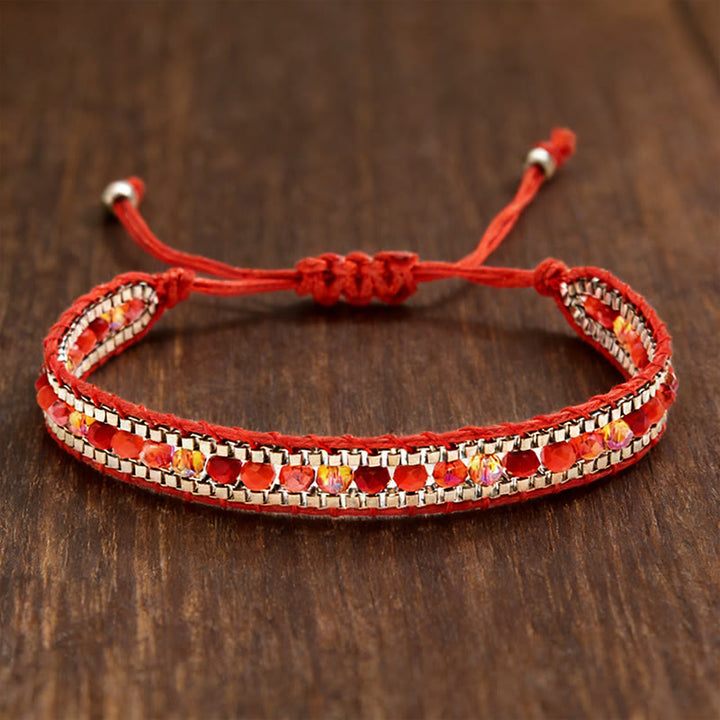 Bracciale intrecciato multistrato con perline di cristallo colorate Olivenorma - Stile-6 - image 6