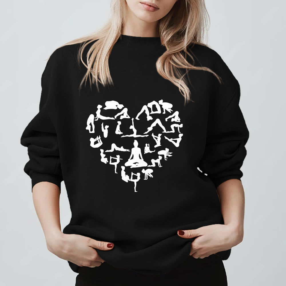 Felpa girocollo Olivenorma Heart Namaste Yoga Meditation Mental Wellness - Nero - 2XL - image 5
