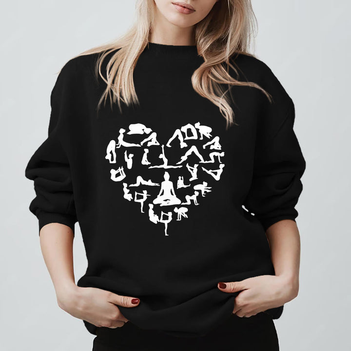 Felpa girocollo Olivenorma Heart Namaste Yoga Meditation Mental Wellness - Nero - 2XL - image 5