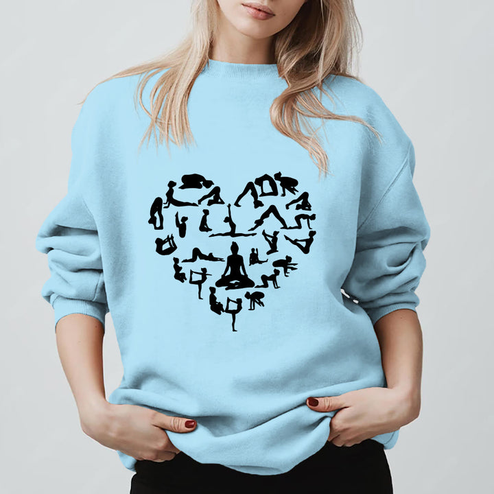 Felpa girocollo Olivenorma Heart Namaste Yoga Meditation Mental Wellness - Blu - 2XL - image 15