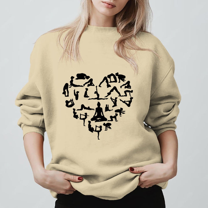 Felpa girocollo Olivenorma Heart Namaste Yoga Meditation Mental Wellness - Giallo chiaro - 2XL - image 0