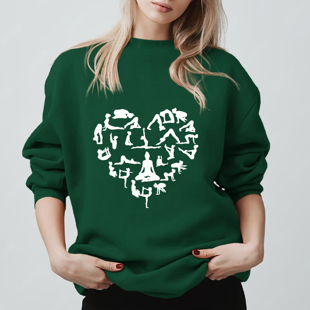 Felpa girocollo Olivenorma Heart Namaste Yoga Meditation Mental Wellness - Verde - 2XL - image 13