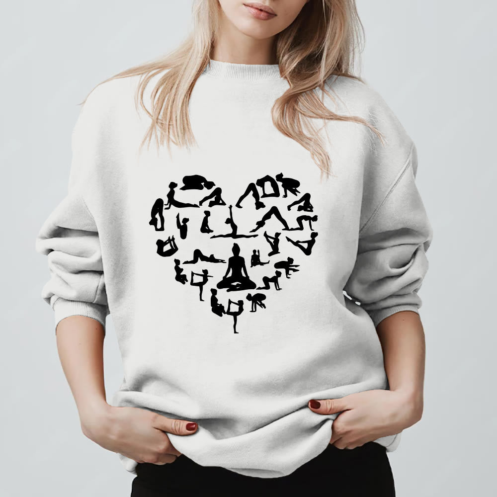 Felpa girocollo Olivenorma Heart Namaste Yoga Meditation Mental Wellness - Bianco - 2XL - image 9