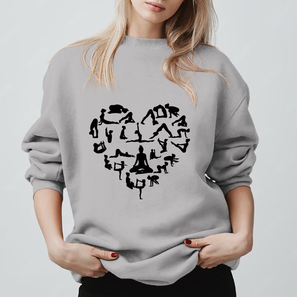 Felpa girocollo Olivenorma Heart Namaste Yoga Meditation Mental Wellness - Grigio - 2XL - image 7