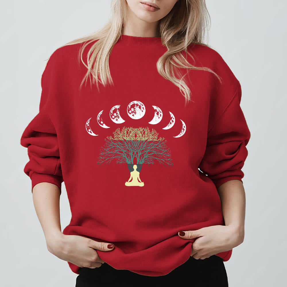 Felpa con stampa Olivenorma Tree Of Life Heart Namaste Yoga Meditazione Benessere Mentale Spirituale - Rosso - 2XL - image 13