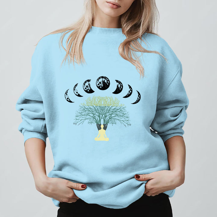Felpa con stampa Olivenorma Tree Of Life Heart Namaste Yoga Meditazione Benessere Mentale Spirituale - Blu - 2XL - image 15