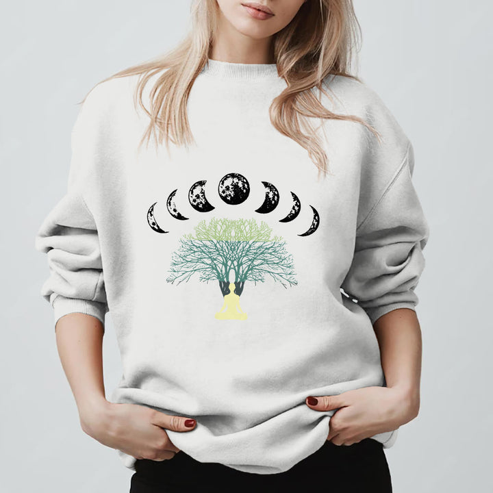 Felpa con stampa Olivenorma Tree Of Life Heart Namaste Yoga Meditazione Benessere Mentale Spirituale - Bianco - 2XL - image 11