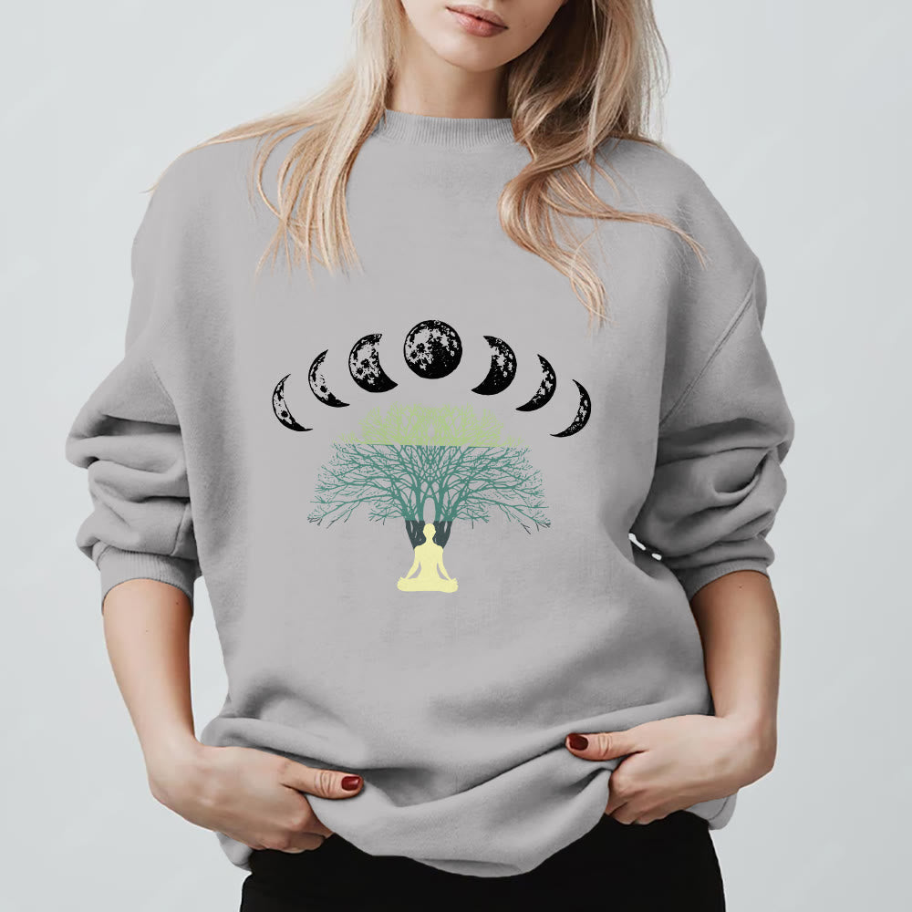 Felpa con stampa Olivenorma Tree Of Life Heart Namaste Yoga Meditazione Benessere Mentale Spirituale - Grigio - 2XL - image 9