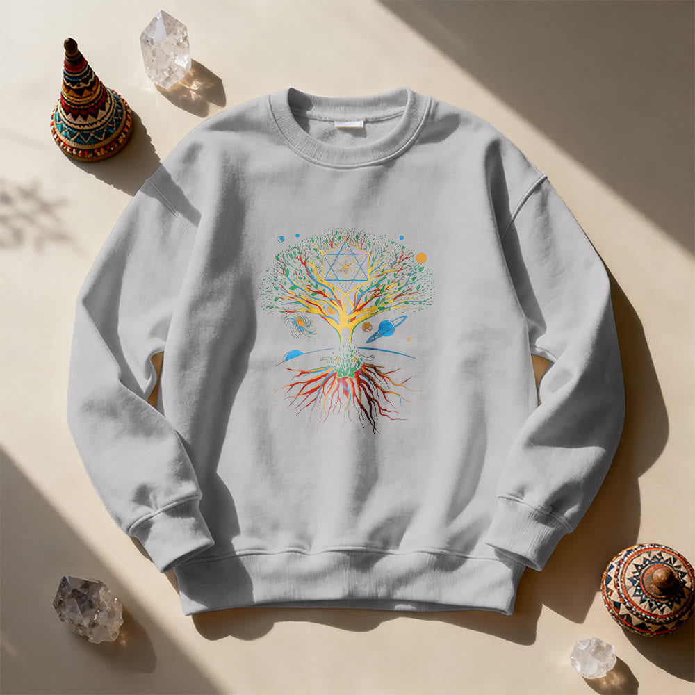 Felpa con stampa Olivenorma Tree Meditation Universe Spiritual Mindfulness - image 8