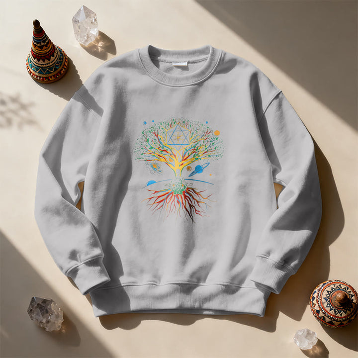 Felpa con stampa Olivenorma Tree Meditation Universe Spiritual Mindfulness - image 8