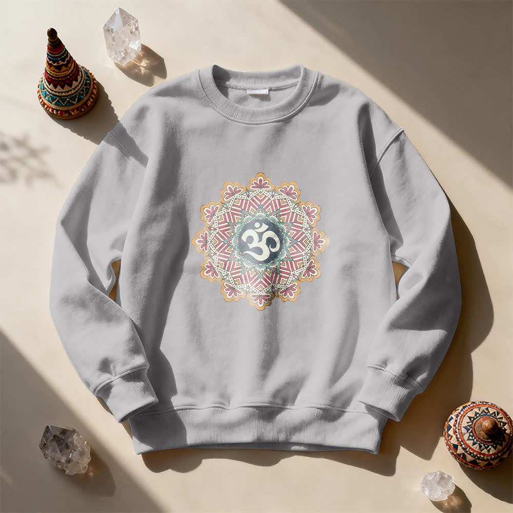 Felpa Olivenorma Om Mandala Geometria Sacra Yoga Meditazione Mindfulness - image 12