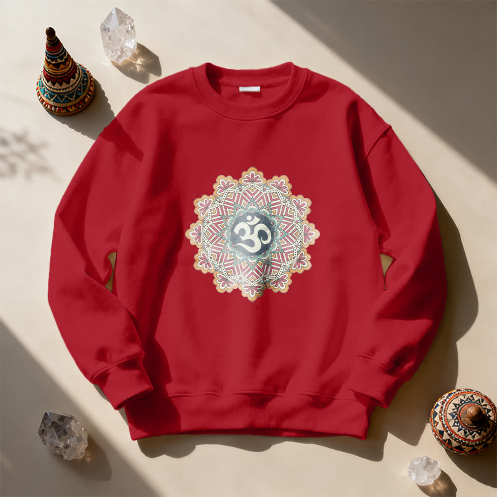 Felpa Olivenorma Om Mandala Geometria Sacra Yoga Meditazione Mindfulness - image 4