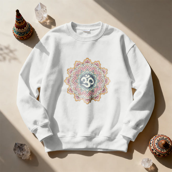 Felpa Olivenorma Om Mandala Geometria Sacra Yoga Meditazione Mindfulness - image 0