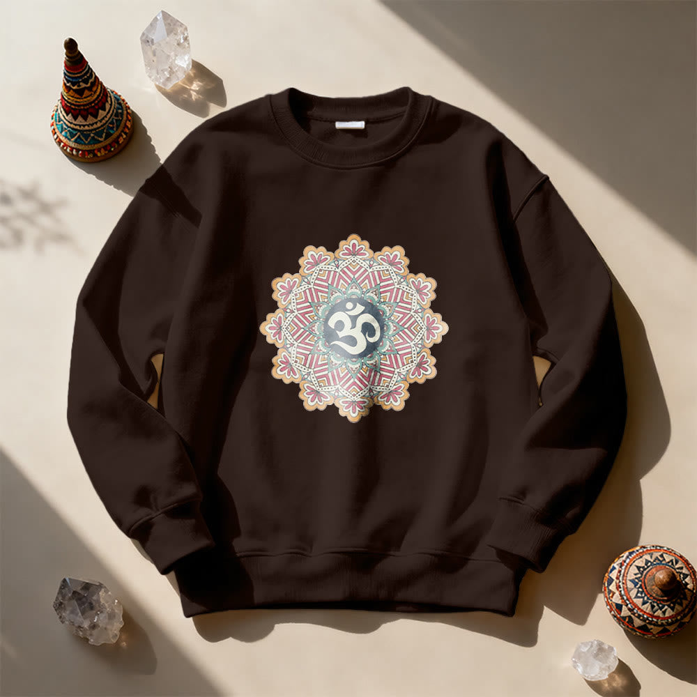 Felpa Olivenorma Om Mandala Geometria Sacra Yoga Meditazione Mindfulness - image 8