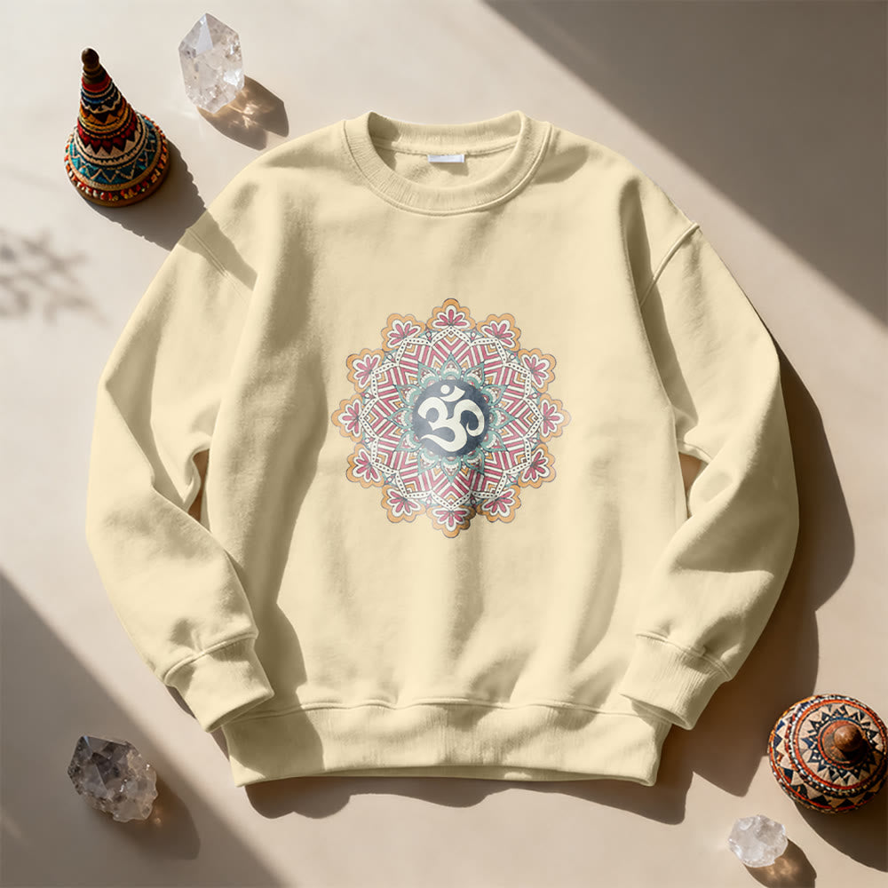 Felpa Olivenorma Om Mandala Geometria Sacra Yoga Meditazione Mindfulness - image 6