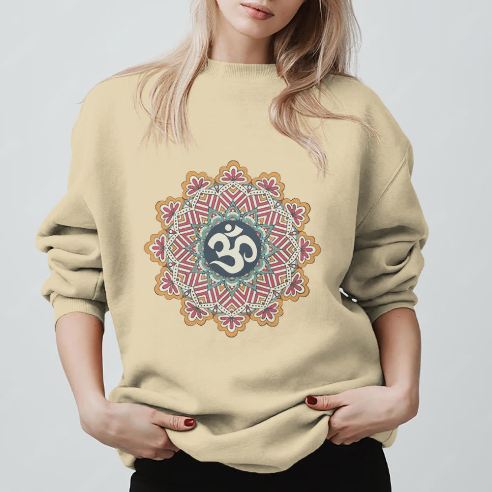 Felpa Olivenorma Om Mandala Geometria Sacra Yoga Meditazione Mindfulness - Giallo chiaro - 2XL - image 5