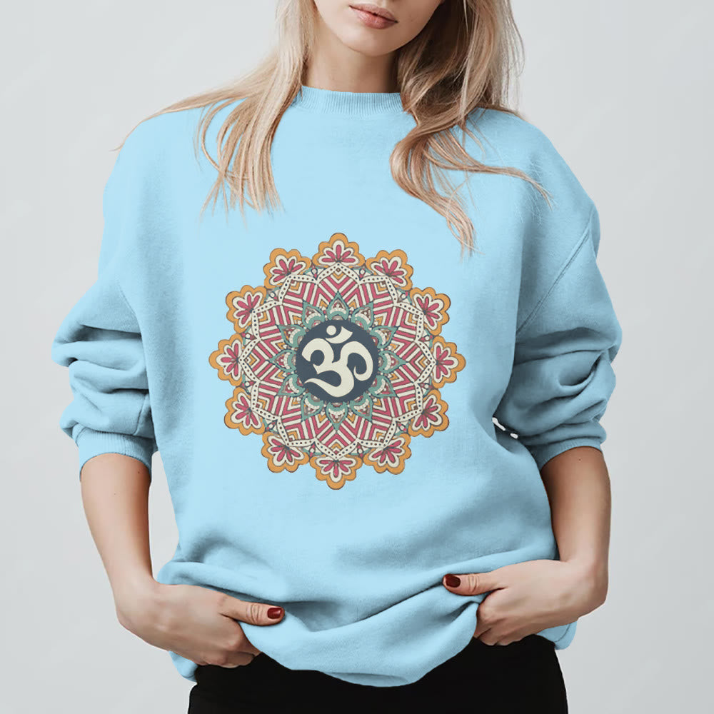 Felpa Olivenorma Om Mandala Geometria Sacra Yoga Meditazione Mindfulness - Blu - 2XL - image 15