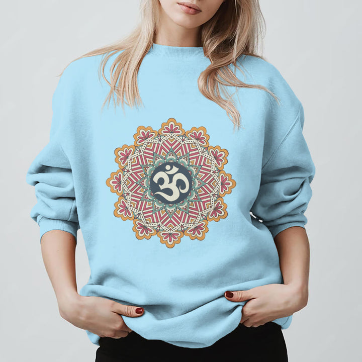 Felpa Olivenorma Om Mandala Geometria Sacra Yoga Meditazione Mindfulness - Blu - 2XL - image 15