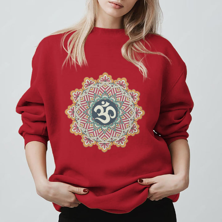 Felpa Olivenorma Om Mandala Geometria Sacra Yoga Meditazione Mindfulness - Rosso - 2XL - image 3